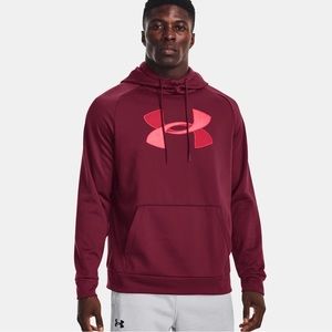 Under Armour Men’s Armour Fleece Big Logo Hoodie - Maroon Red 1373401 Sz Large